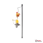 Caña con pajaro y plumas 46 cm