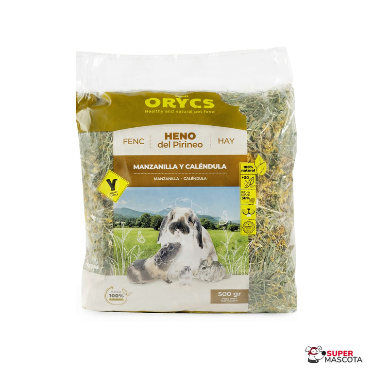 Mini Orycs heno manzanilla y calendula 500 g