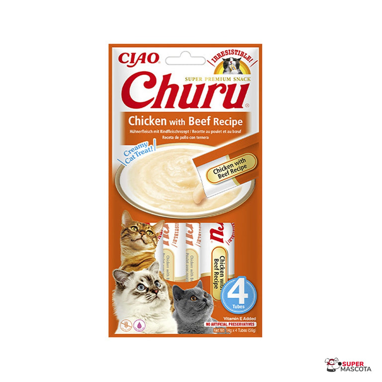 Churu pollo con ternera 4 x 14 g