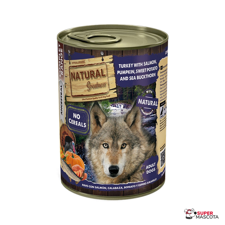 Natural Greatness lata Pavo y Salmón 400 g