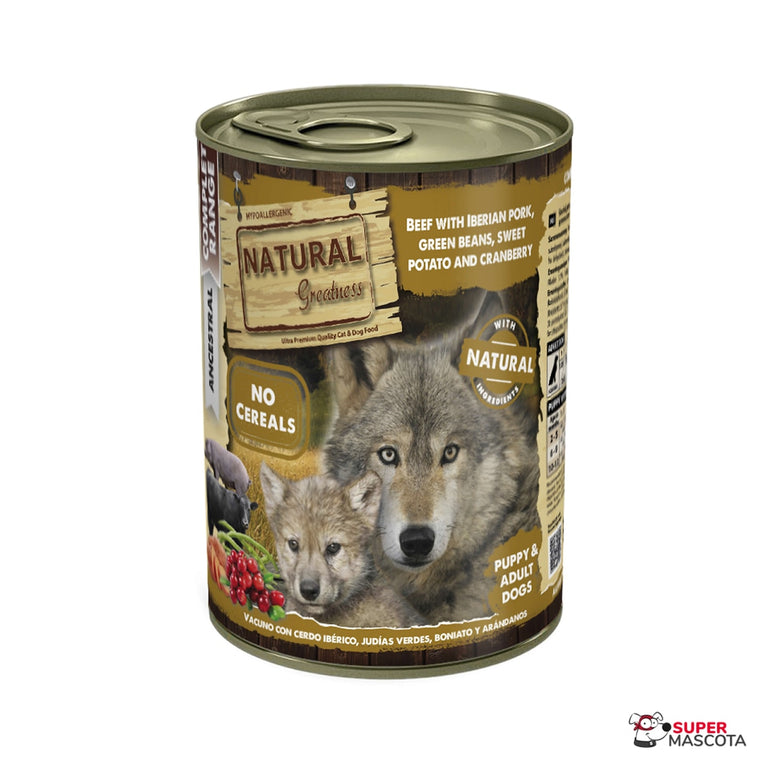 Natural Greatness lata Vacuno con cerdo ibérico 400 g