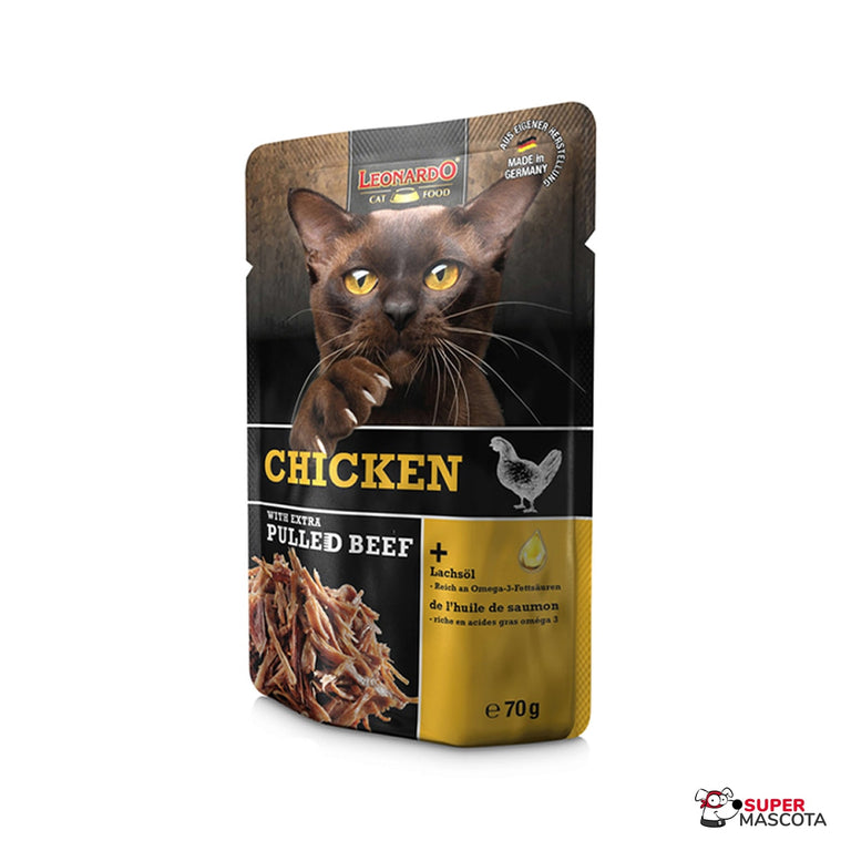 Leonardo pouch Pollo Extra Pulled Ternera