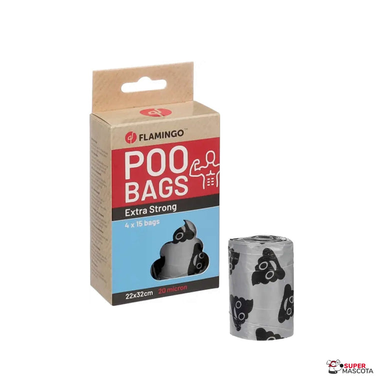 Bolsas para excrementos extra fuertes 4 rollos x 15 bolsas