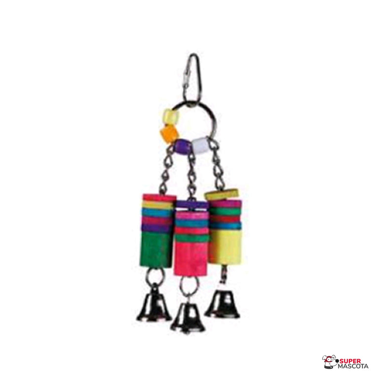Juguete con maderas color y campana 19 cm