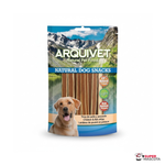 Envase de snack en tiras de pollo y pescado para perros