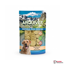 Envase de snack chips de bacalao para perros