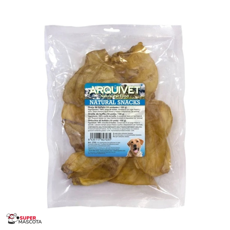 Arquivet Orejas de Búfalo para perros pack de 10 unidades
