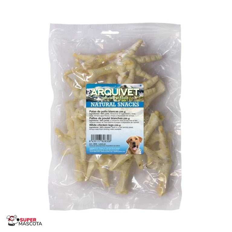 Arquivet Patas de Pollo Blancas deshidratadas para perros