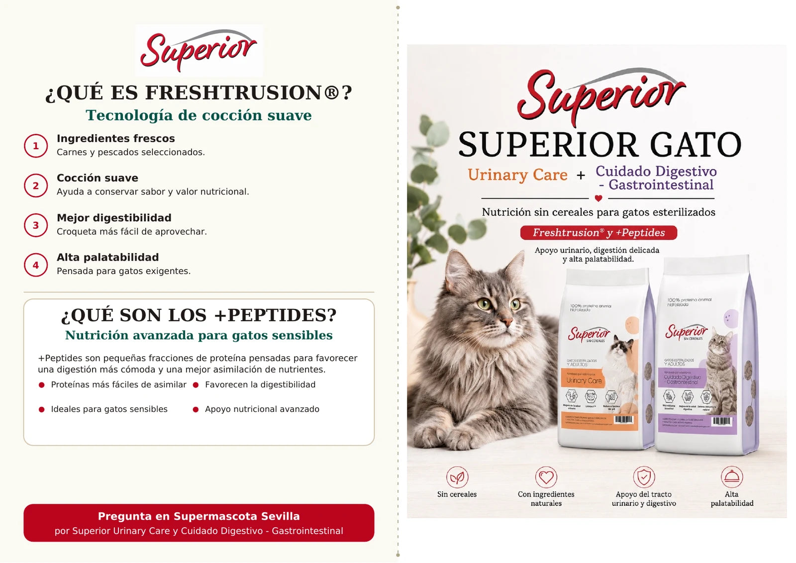 Freshtrusion y +Peptides en la gama Superior Gatos
